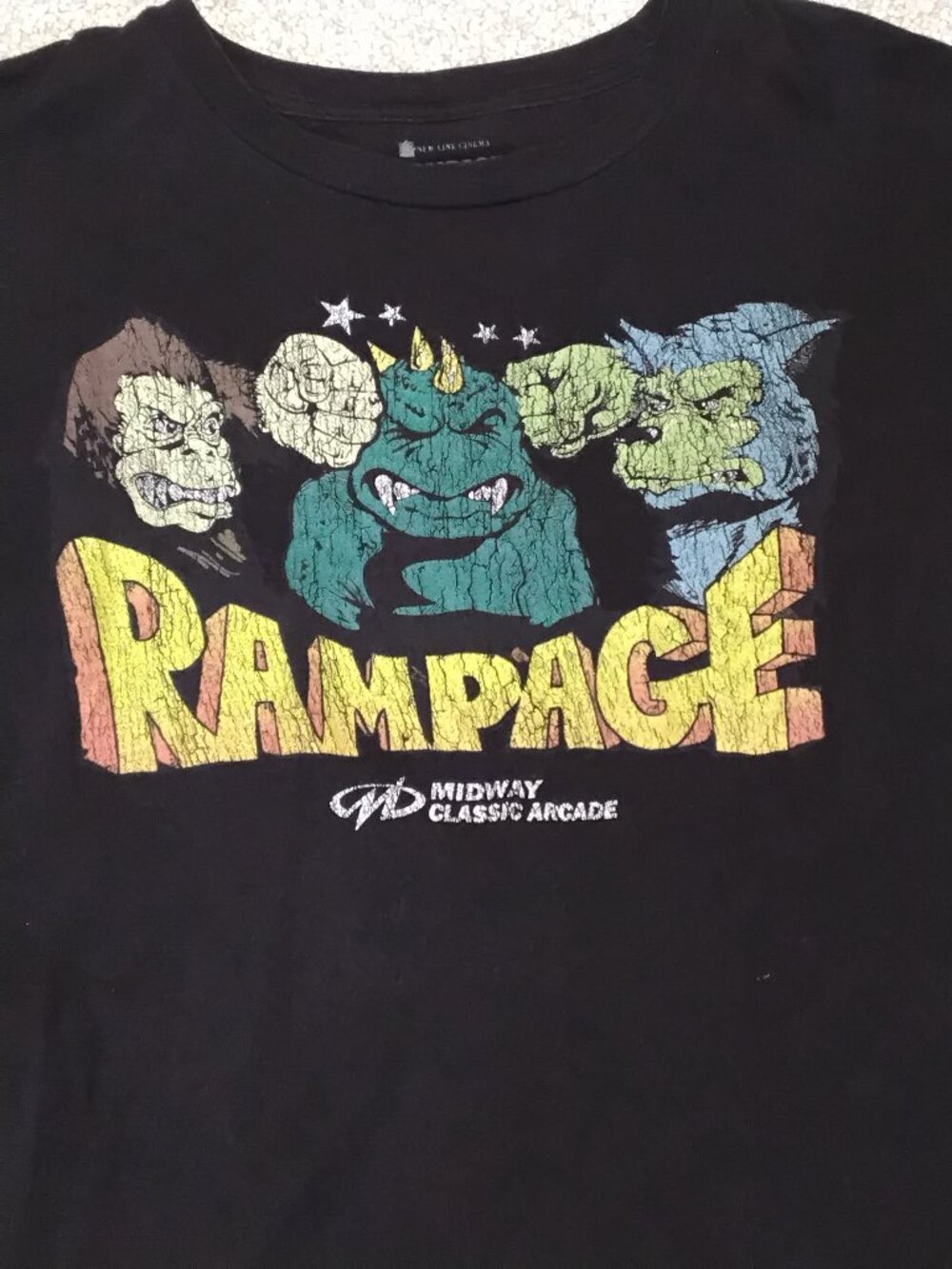 Rampage The Movie 2018 Promo T-Shirt Men's XL Midway Classic Arcade Game